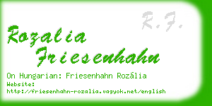 rozalia friesenhahn business card